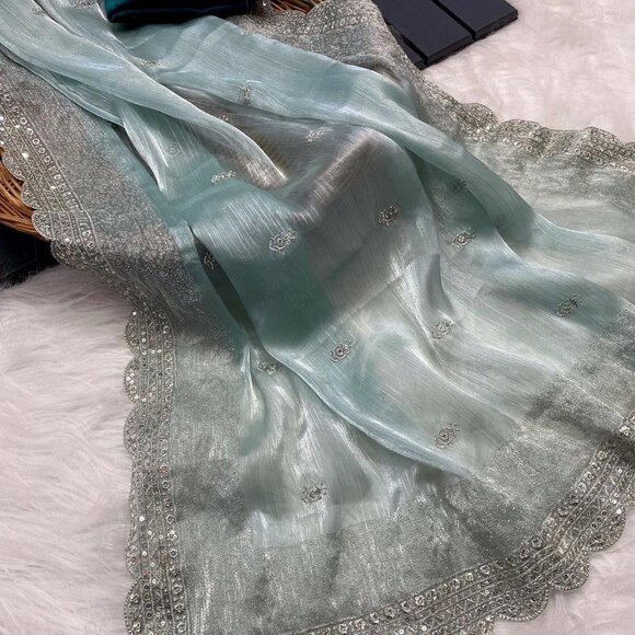 SOFT ZIMMY CHOO SILK FABRIC -- Sarees - Picture 7 of 16